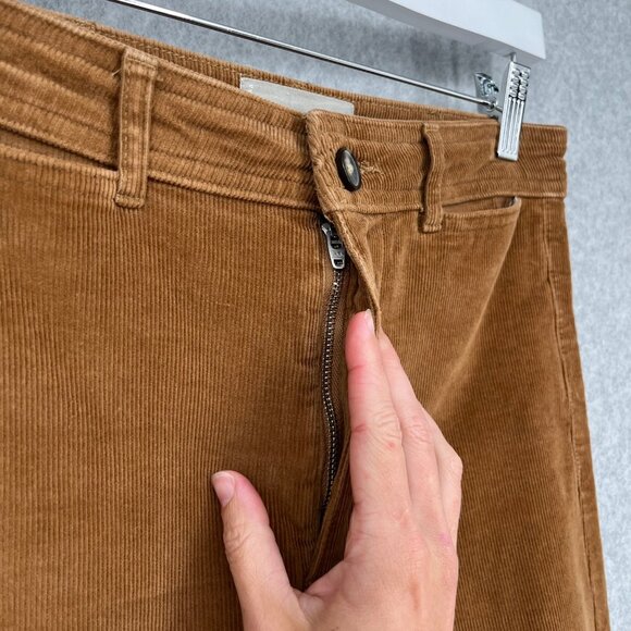 Everlane Corduroy Wide Leg Pant Size 4 Camel Brown Tan Cropped High Rise Casual - Picture 3 of 14